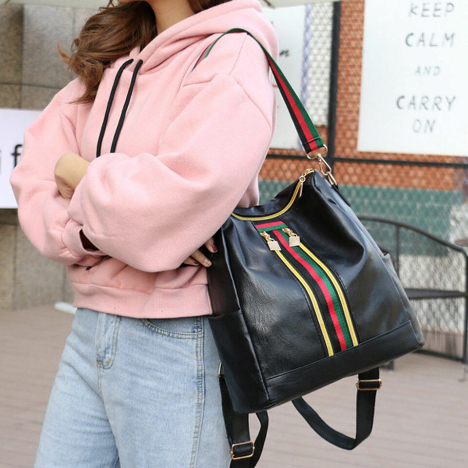 Women's Ladies Leather Backpack Anti-Theft Rucksack Travel Shoulder Bag Satchel 24Hr Smart